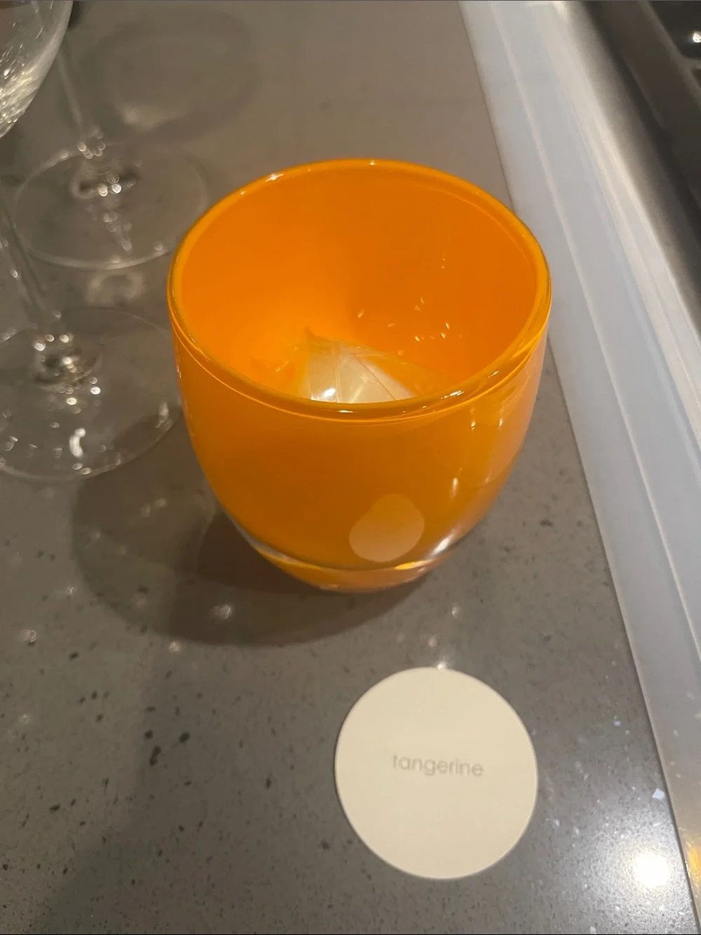 Glassbaby Tealite Holder * Tangerine * NWOT